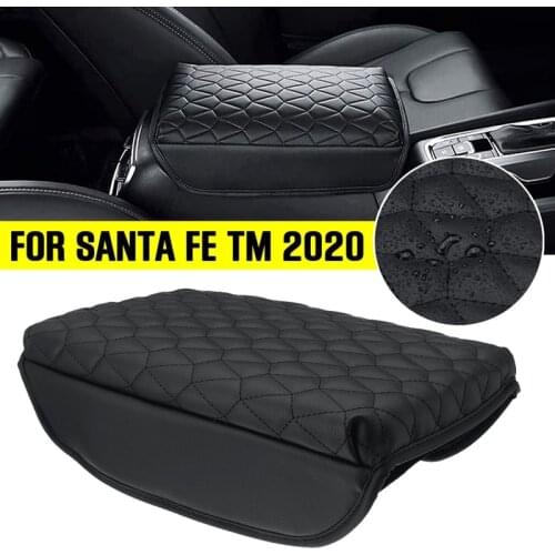 NEW-Car Leather Center Console Armrest Box Mat Pad Cover for Hyundai Santa Fe TM 2020