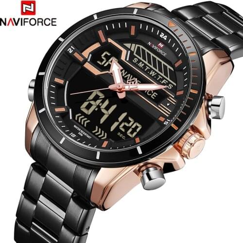 New NAVIFORCE Men Watches Top Brand Luxury Full Steel Quartz Mens Watch Men Fashion Sport Wristwatch Relogios Masculino