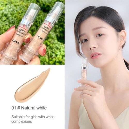 NOVO Foundation Makeup Liquid Concealer Convenient Whitening Eye Concealer Cream Waterproof Smooth Makeup Base Primer TSLM1