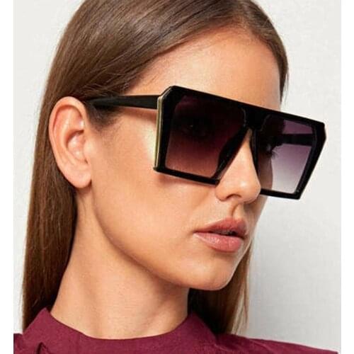 2021 New Oversize Fashion Sunglasses Women Square Luxury Brand Big Frame Sun Glasses Female Flat Top Ladies Lunette Femme Oculos