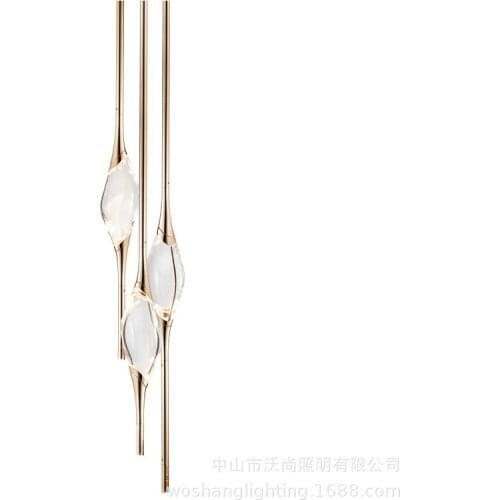 Post-modern crystal living room dining room chandelier simple art bar led lighting light luxury all copper lamps