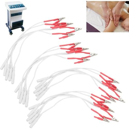 Relax 20pcs / bag Clip Electrode Lead Wires Cable for TENS Unit Physiotherapy Machine Massager Clip Electrode Lead Cable