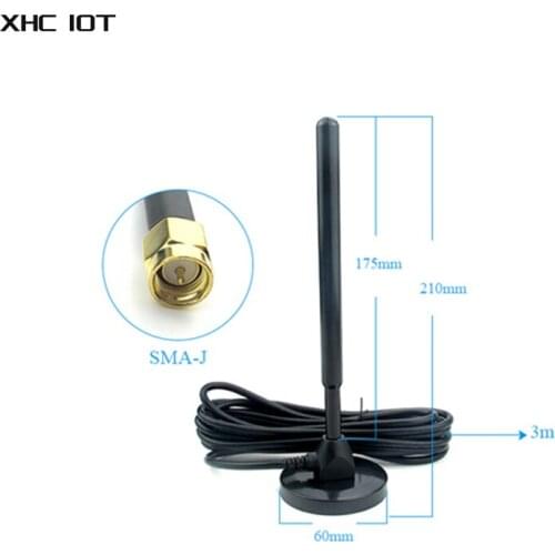 433MHz Wifi Antenna SMA-J Hign Gain 5dBi TX433-TB-300 Copper Magnetic 3m Feeder External Cable Outdoor Omnidiretional Aerial