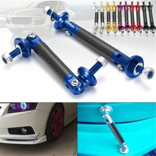 Universal Adjustable 200MM Racing Front Bumper Lip Splitter Rod Strut Tie Bar Support Kit Front Bumper
