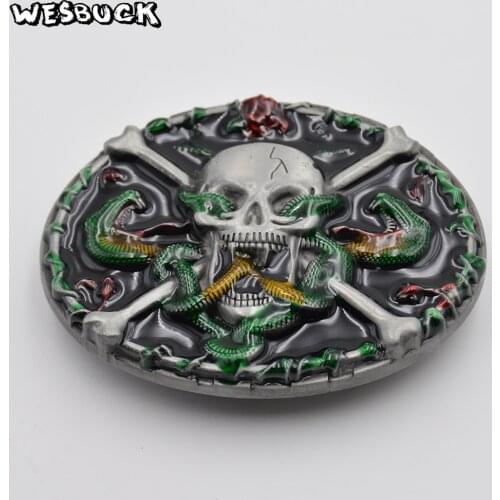 WesBuck Brand Oval Belt Buckle For Mens Accessories Metal Buckles With PU Belt