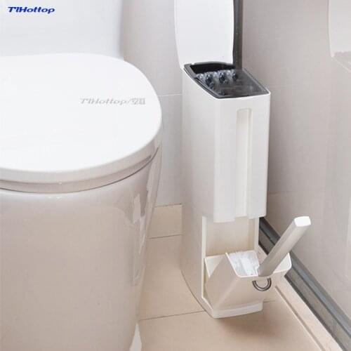 Japanese Style Creative Toilet Paper Basket Toilet brush Integrated Set Cleaning Brush Multi-function