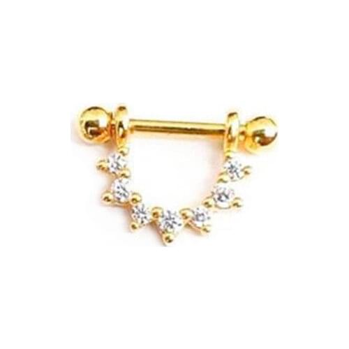 CANNER Earrings For Women Real 925 Sterling Silver Human Body Earrings Micro-Inlaid U-Shaped Piercing Stud Earrings Jewelry