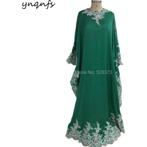 YNQNFS M115 Kaftan Dubai Long Sleeve Abiye Chiffon Muslim Evening Dress 2019 Emerald Green Mother of the Bride Dresses