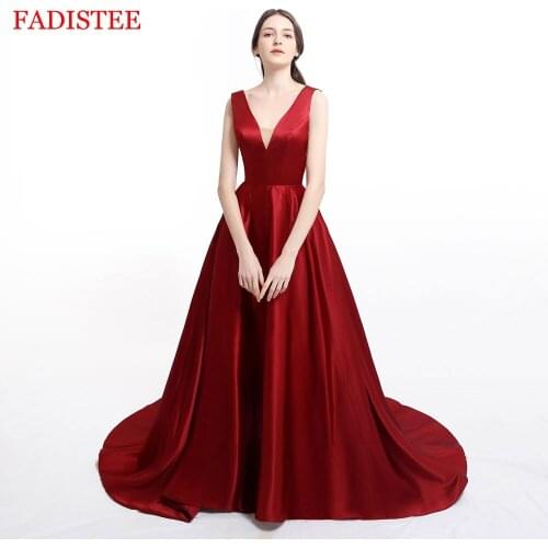 Hot sale evening prom party dresses Vestido de Festa gown Robe De Soiree pockets V-opening sexy vestido de casamento long frock