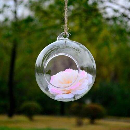 2pcs/pack Diameter=6cm Mini Size Glass Globe Vase Home Decoration Hanging Terrarium Wedding Prop Pendant DIY Friend Gift