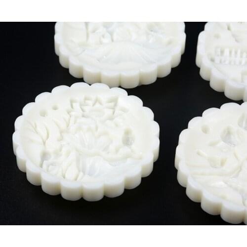 DIY 3D Mooncake Mould Set Lotus Leaf and Lotus Patterns Moon Cake Moulds Press Safe Cookie Molds for Mid-Autumn Festival