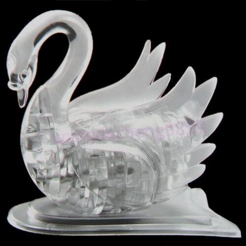 3D Crystal Puzzle Jigsaw Model DIY Swan IQ Toy Gift Souptoy Furnish Gadget