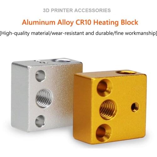 6pcs 3D Printer Part CR10 Heater Block Aluminum Brass Hotend Heating Block for Makerbot MK7 MK8 Extruder Creality Ender 3/CR-10S