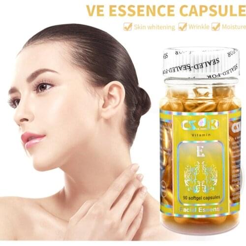 90pcs/box Vitamin E Capsules Spot Acne Removing Moisturizing Nutrition Whitening Freckle Capsule Serum Face Skin Care TSLM1