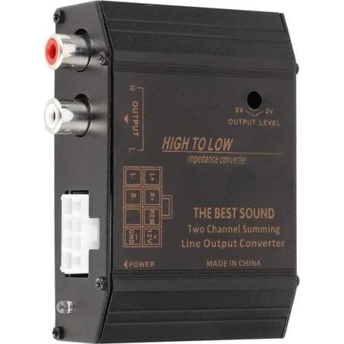 Car Audio Speaker High to Low Level Converter Adapter Connector RCA Port Anti-Interference Electric Car Accessory