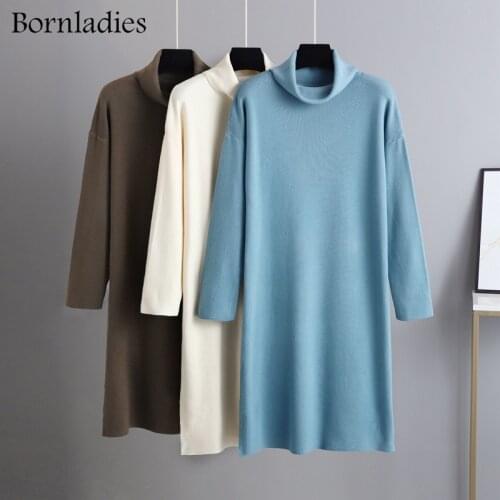 Модные вязаные платья Bornladies China At AliExpress