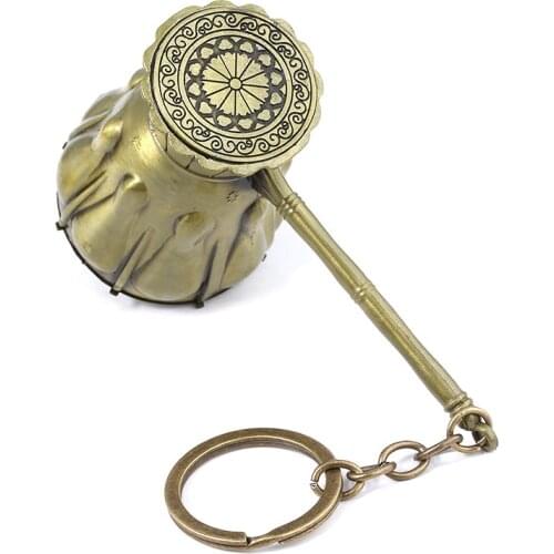 Dark Souls 3 Hammer Keychain Melee Weapon Model Retro Keychain COSPLAY Props Metal Souvenir Men Car Fashion Pendant
