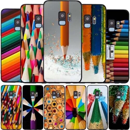 Rainbow Macro Pencil black Soft phone Case For Samsung S20 S10 S9 S8 S7 edge Plus Lite Note 8 9 10 A6 A7 A8 A9 2018 Cover