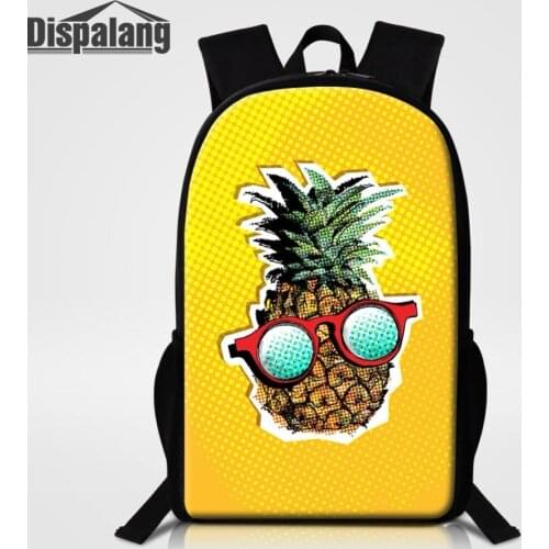 Dispalang Children School Bags Pineapple Fruit Print Women Backpack For Teenage Girls Junior Bookbag Primary Student Bagpack Bag