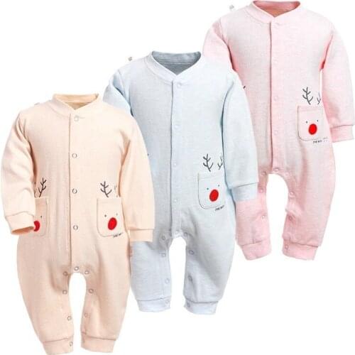 Christmas Deer Baby Romper Cartoon Long Sleeve Boys Girls Clothing Rompers Infant Jumpsuits Roupas Kid Clothes Costume HOT Sale
