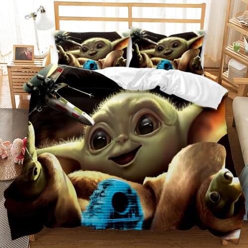 Disney Star Wars Baby Yoda Bedding Set 3D Home Textile Quality Eu Single Queen King Bed Sets Quilt Duvet Cover Pillow Cases Boys