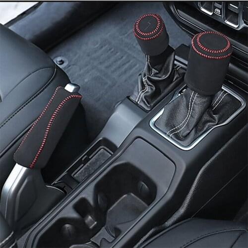 Fluff Gear Shift Lever Handbrake armrest box front pillar handle Non-slip Protective Cover For 2018-2021 Jeep Wrangler JL