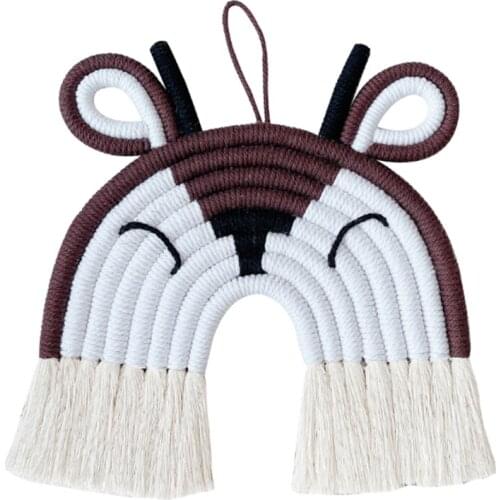 Good Design Handmade Rope Woven Tassel Wall Hanging Macrame Rainbow Decor