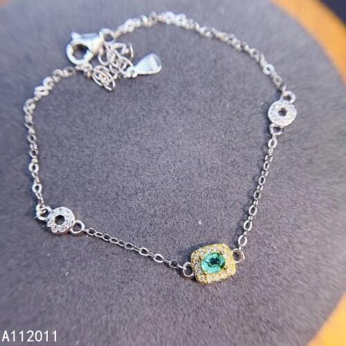 KJJEAXCMY Fine Jewelry 925 Sterling Silver inlaid gemstone Emerald luxury women new hand bracelet support test with box