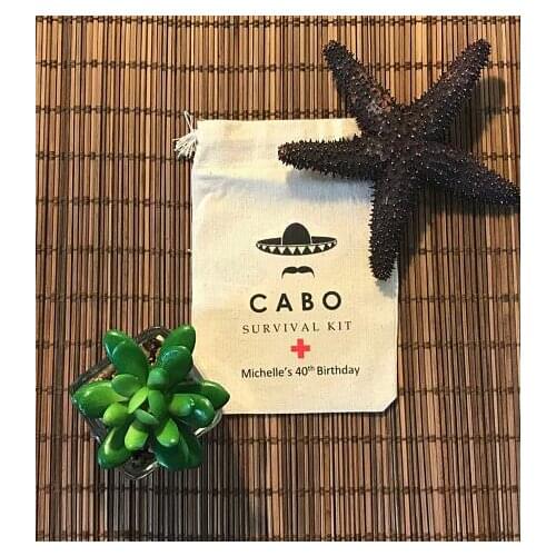 Cabo san lucas mexico birthday wedding Hangover Kit jewelry favor muslim Bags Bachelorette hen bridal shower Party gift bag