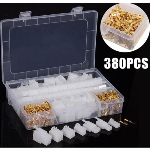 380pcs Car Motorcycle Electrical 2.8mm 2 3 4 6 Pin Wire Terminal Connector Female Male Spade Crimp Terminals