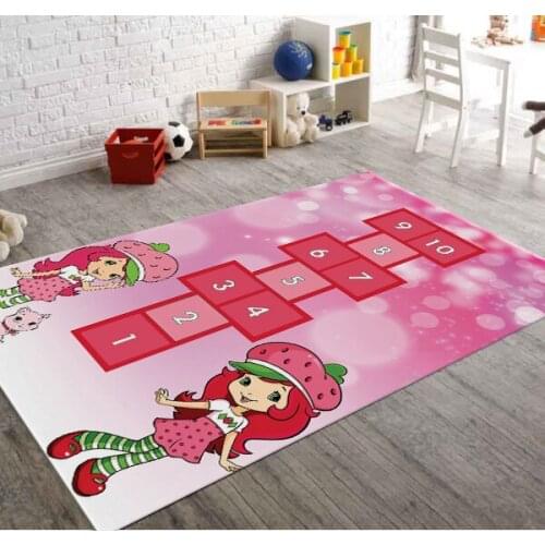 Strawberry Girl Patterned Carpet ,Non Slip Floor Carpet,Teens Carpet,Turkish Rug