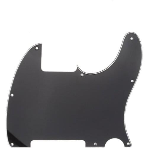 Musiclily 8 Hole Tele Pickguard Blank for Fender USA/Mexican Telecaster Esquire Guitar, 3Ply Black