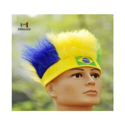 Set Brazils national football World Cup fan wig sells fans Spans upplies/cheerleading directly Wholesale factory direct selling