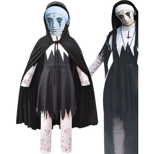 New girls Halloween performance cosplay horror nurse uniform carnival night play cartoon plague doctor nun costume 5-13years old