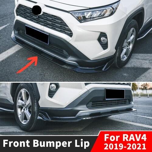 Lower Front Bumper Lip Chin Carbon Fiber Look Body Kit Diffuser Spoiler Deflector Accessories For Toyota RAV4 2019 2020 2021