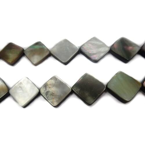 10mm 1Strand Approx. 15.5" Peacock Abalone Shell Loose Coin Beads Black Shell Bead Square Shape Mother of Pearl Bead DIY Jewelry