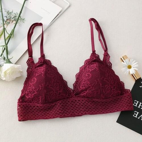Breathable Wire Free Bra Ladies Sexy Lingerie Women Lace Push Up Bras Wrapped Chest Underwear
