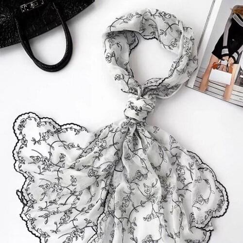 Womens fashion 100% Real Mulberry silk Embroidered SCARF wrap shawl sarongs Silk Neckerchiefs 180*70cm MIXED 10pcs/lot #4108