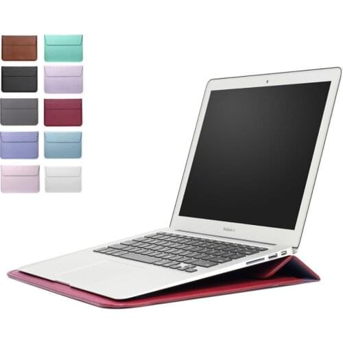 PU Leather Laptop Sleeve Notebook Bag Pouch Case for Macbook Air 11 13 12 15 Pro 13.3 15.4 Retina Unisex Sleeve Envelope Fundas