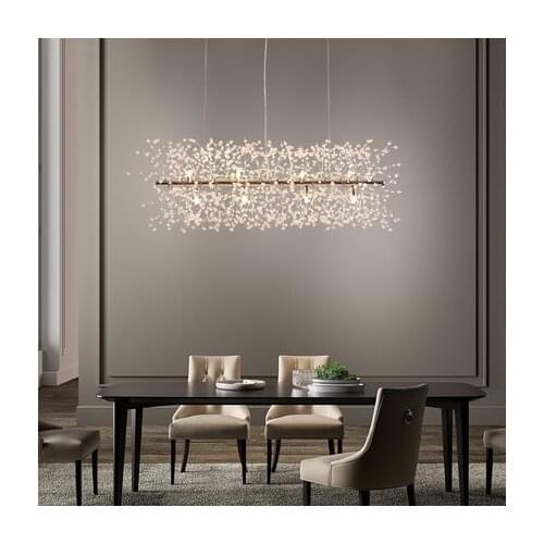 LED Modern Crystal Pendant Lights Shining Crystal Flower Dandelion Hanging Lamp Mall Restaurant Dining Room Home Indoor Lighting
