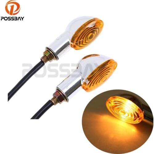 POSSBAY Universal Motorcycle Turn Signal Light Indicator Blinker Flasher for Yamaha Suzuki Harley Honda Amber Warning Light