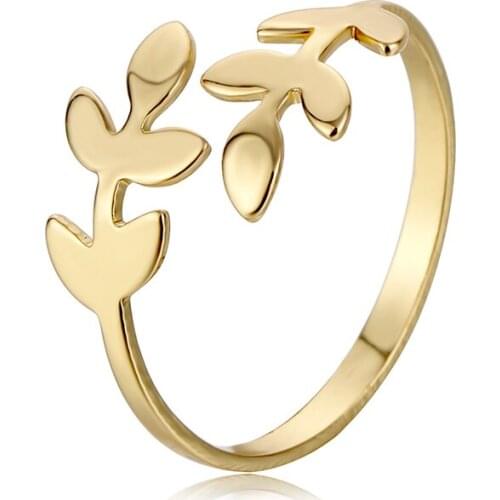 Vienkim Fashion Fresh Sweet Branch Leaf Temperament Personality Fashion Female Trendy Resizable Opening Rings 2020 Accessories