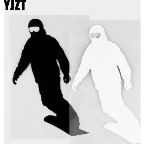 YJZT 12.2×18.3CM Ski Creative Pattern Exquisite Vinyl Decal Car Sticker Black/Silver 20A-0374