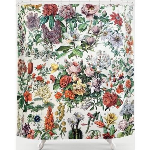 French Vintage Poster Shower Curtain Waterproof Bathroom Decorations Polyester Bathroom Shower Curtain