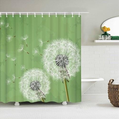 Dandelion Flower Shower Curtain Bathroom Screens Waterproof High Quality Polyester Fabric for Bathtub Home Decor With 12 Hook