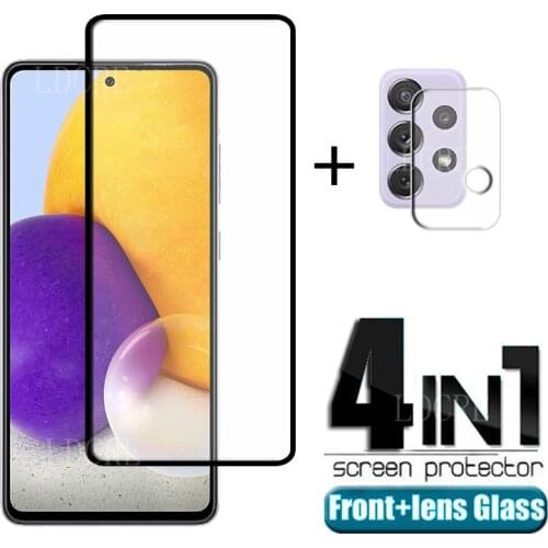4-in-1 For Samsung Galaxy A52 Glass For Samsung A52 Tempered Glass Screen Protector For Samsung M21 A21S A51 A71 A52 Lens Glass