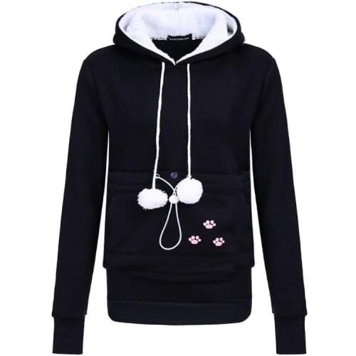 Womens Autumn And Winter Kangaroo Big Pocket Pet Hooded Dog Cat Hoodies