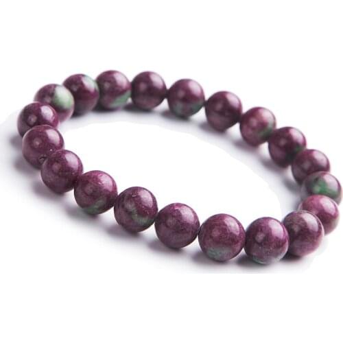 Drop Shipping 9.5mm Genuine Green Red Natural Stone Bracelet Gems Round Bead Stretch Charm Crystal Bracelets For Women