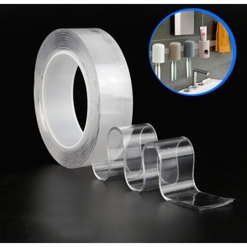 1Pc Double-Sided Tape Adhesive Nano Tape Traceless Washable Removable Tape Kitchenware Toothbrush Holder Bathroom Accessories