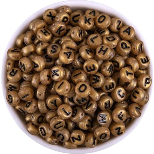 100Pcs/lot Blond Black Color Mixed Letter Acrylic Beads 4*7mm For Jewellery Marking Loose Spacer Beads Bracelet Necklace
